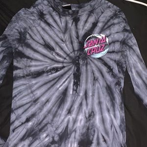 Santa Cruz Blueish Grayish Tie Dye Long Sleeve